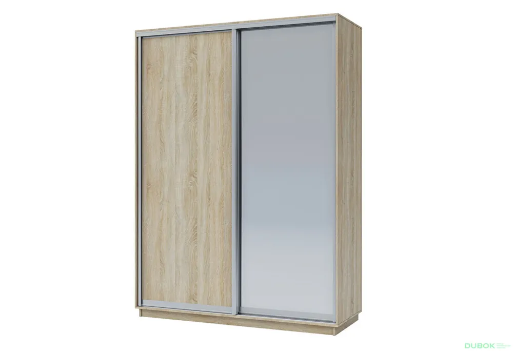 Odeslání Ihned Skříň 180x240x60 dub sonoma, 1 dřevotříska+1 zrcadlo, stříbrný profil