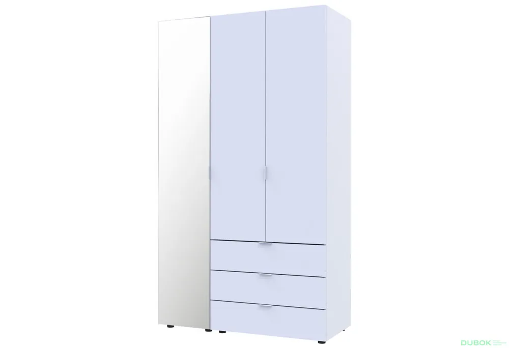 Ověřený Skříň třídveřová se zrcadlem Gelar 116.5 cm Bílá
