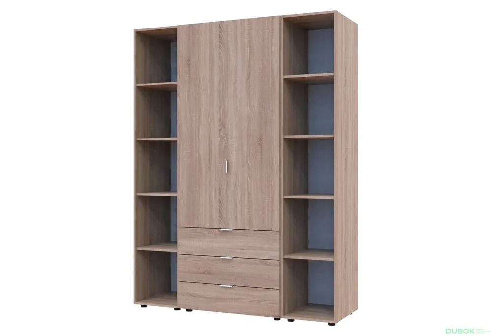 Rychlé Dodání Skříň dvoudveřová se 2 regály Gelar 153.9 cm Dub sonoma