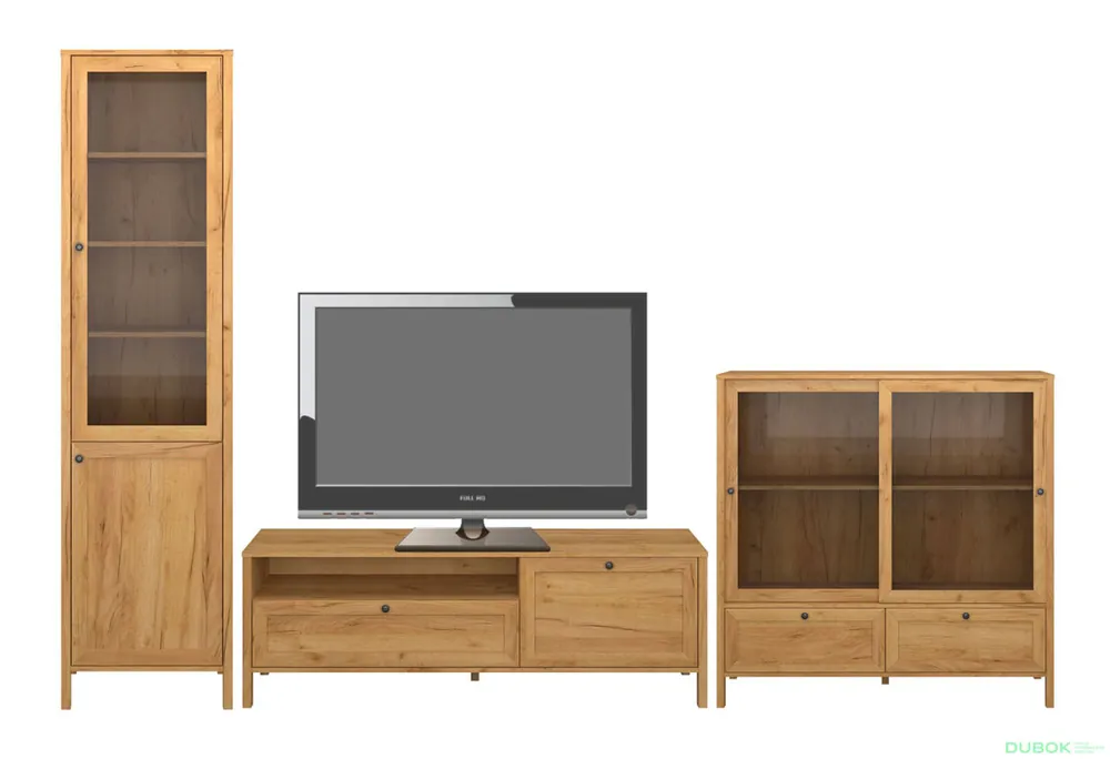 Obývací sestava 3.5 m dub craft zlatý Klark Víkendová Akce