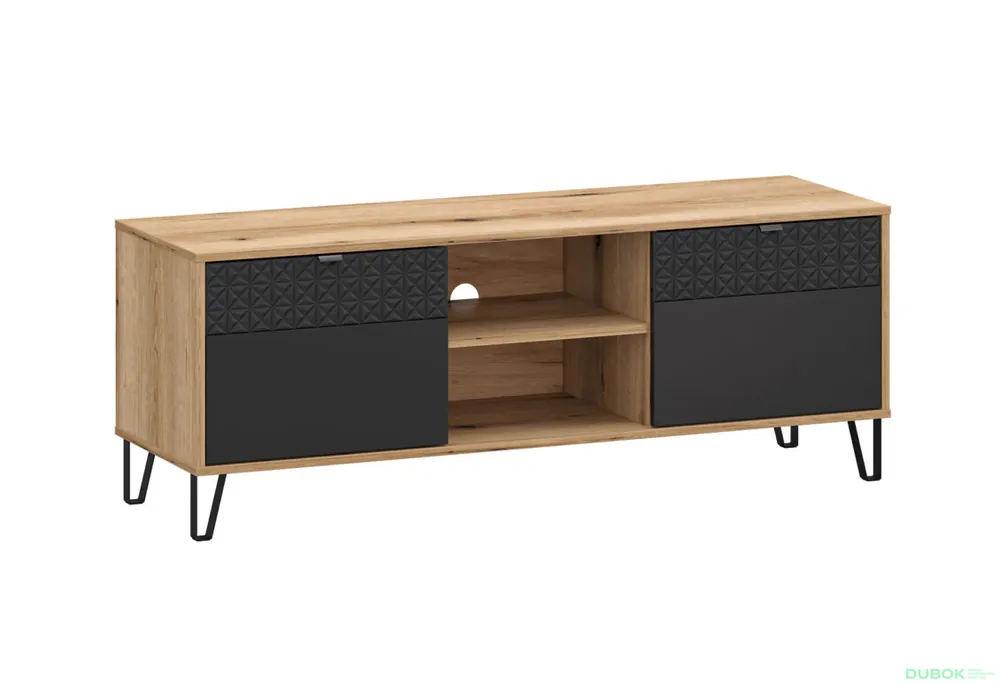 TV stolek 2d (P) dub evok / černý Bellano Ověřený