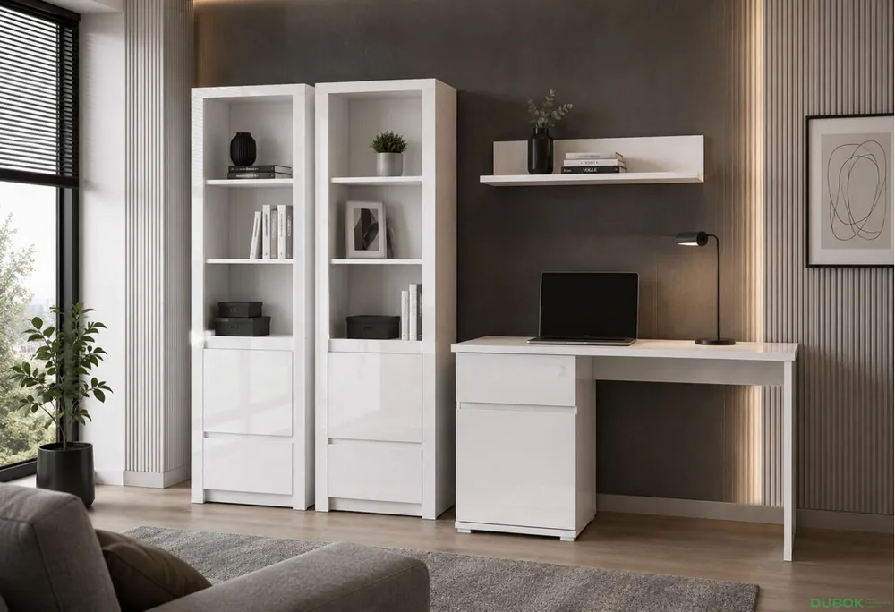 Přímo Od Výrobce Kancelářská sestava 2.6 m bílá Lingo