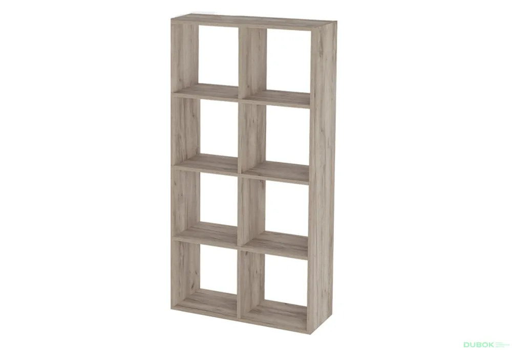 Regál Simple dub craft šedý Levný