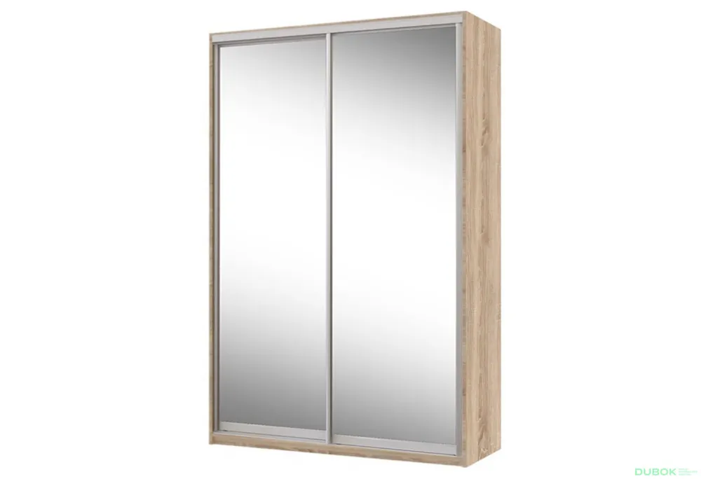Skříň 2D 1500x2400x600, 2 zrcadla, Světlý dub sonoma Ihned K Objednání