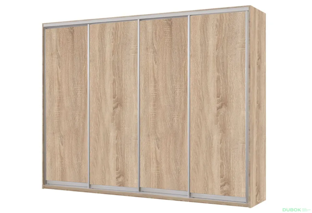 Značkový Skříň 4D 2500x2400x600, 4 DTD, Světlý dub sonoma