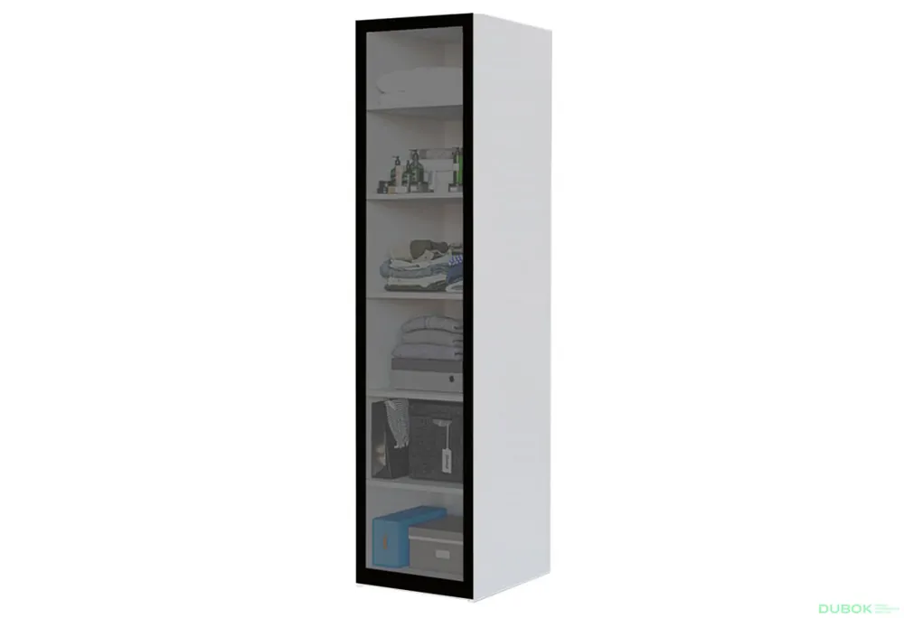 Regál 1D 50 vitrína grafit BL, korpus bílý Cenový Hit