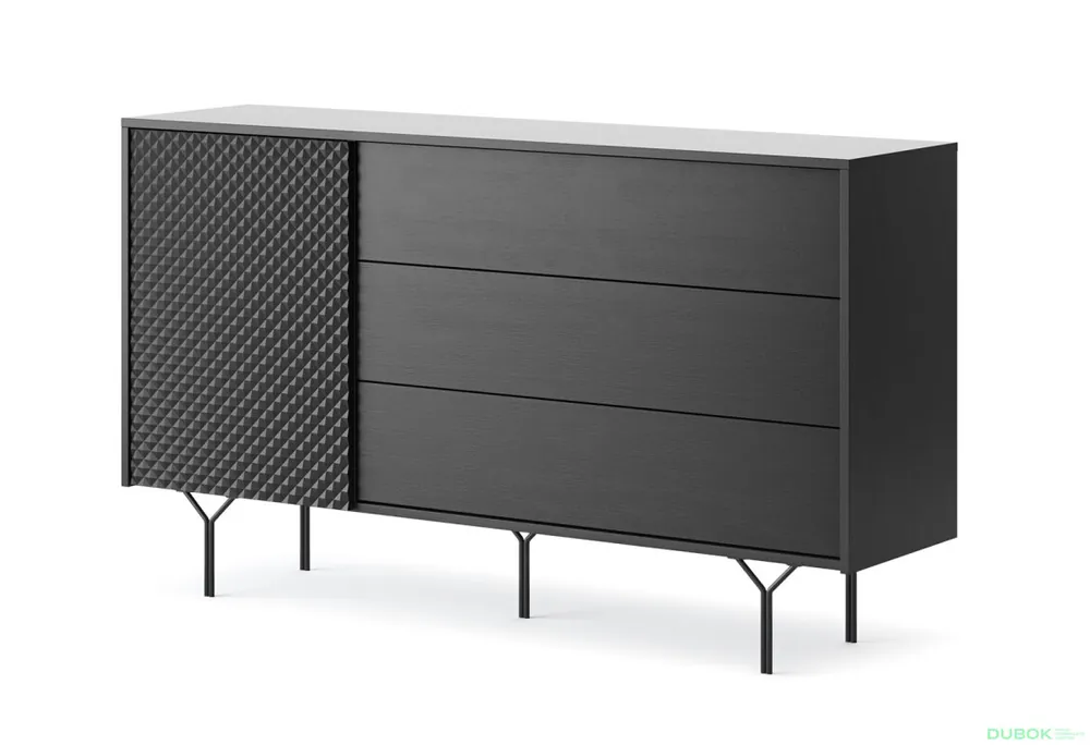 Komoda KSZ144 černý + černý noha Raven Koupit Online