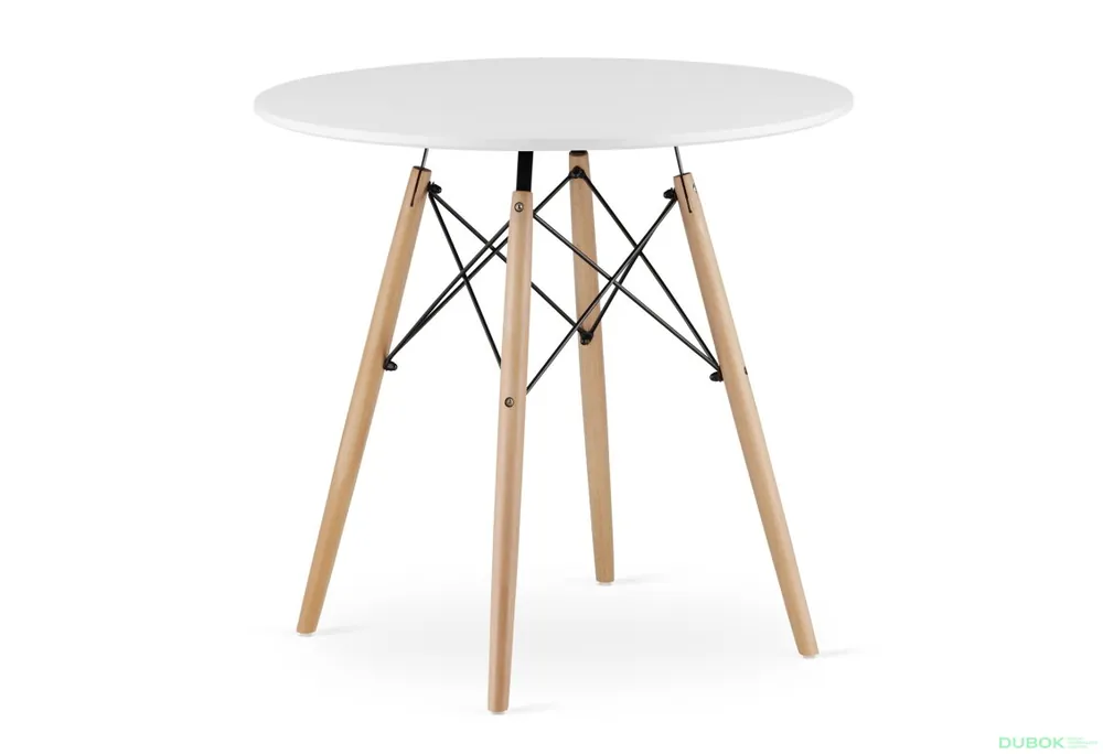 Zlevněný Stůl TODI Kulatý 80cm - bílý