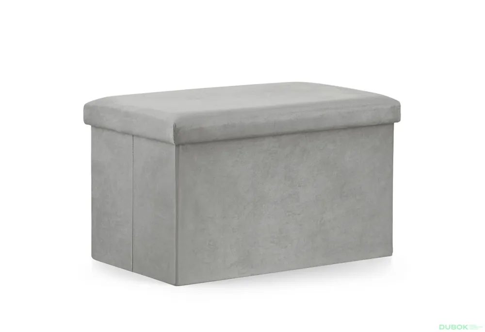 Akční Cena Puf skládací XL - 60x38x38 cm samet šedý