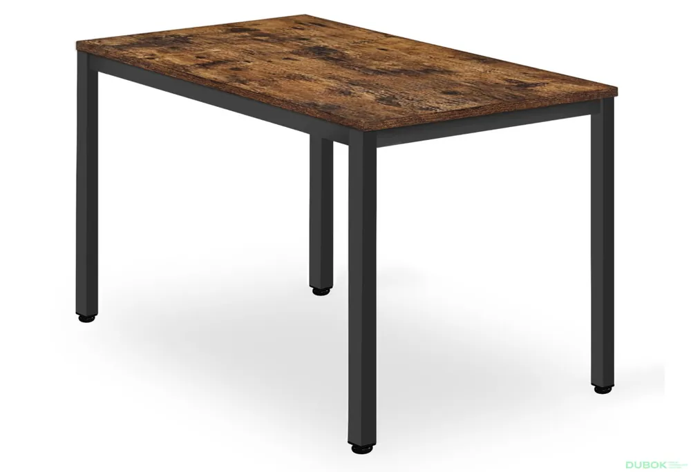 Stůl TESSA 120 cm x 60 cm - rustikální / černé nohy Vysoce Kvalitní