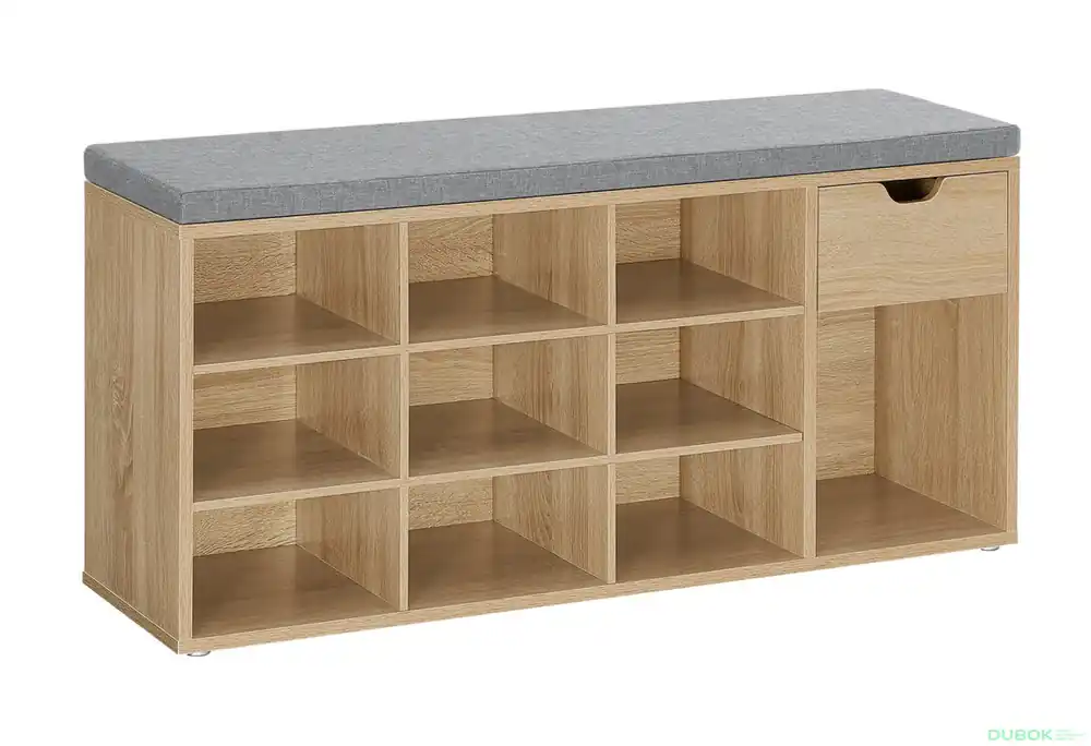 Skříňka na boty se sedákem - sonoma - LHS024W11 Cenově Výhodný