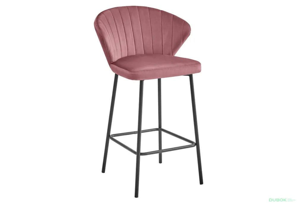 Hoker GATTA - tmavě růžový samet / černé nohy x 1 Aktuální