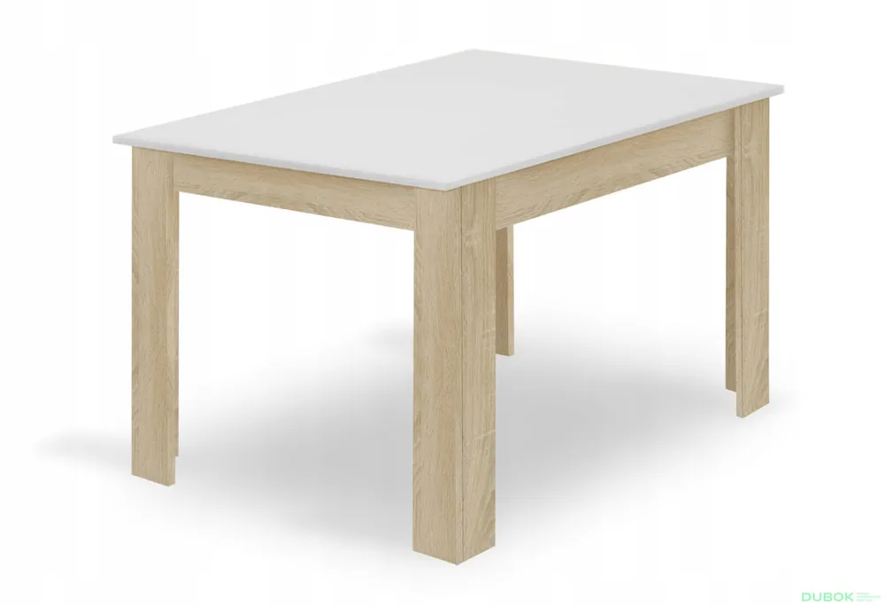 Akční Nabídka Stůl NP 120x80 Bílý + Dub Sonoma