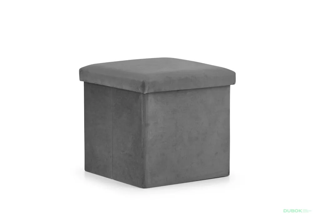 Tovární Cena Puf skládací M - 30x30x30 cm samet šedý