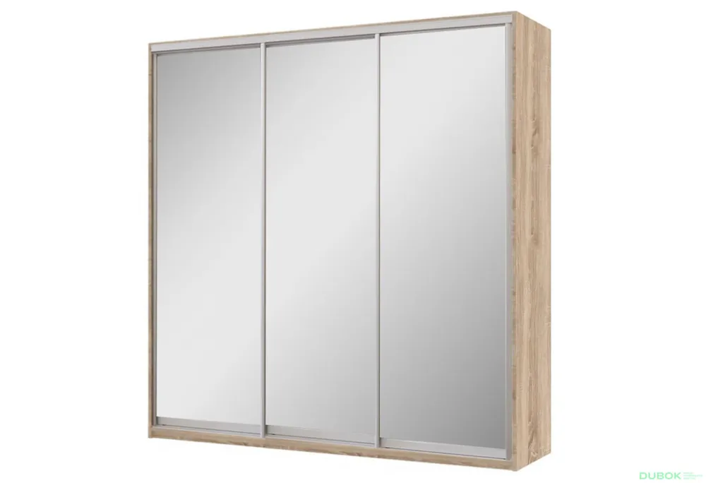 Skříň 3D 2220x2400x600, 3 zrcadla, dub sonoma Top Prodej
