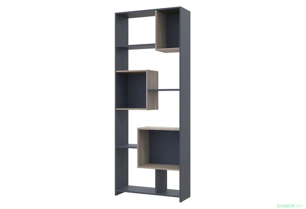 Časově Omezené Vysoký regál BS1 grafit / dub sonoma 81x30x210