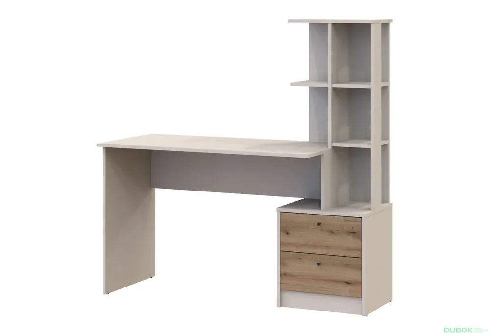 Psací stůl T7 kašmír / dub evoke 136x55x138 Levný