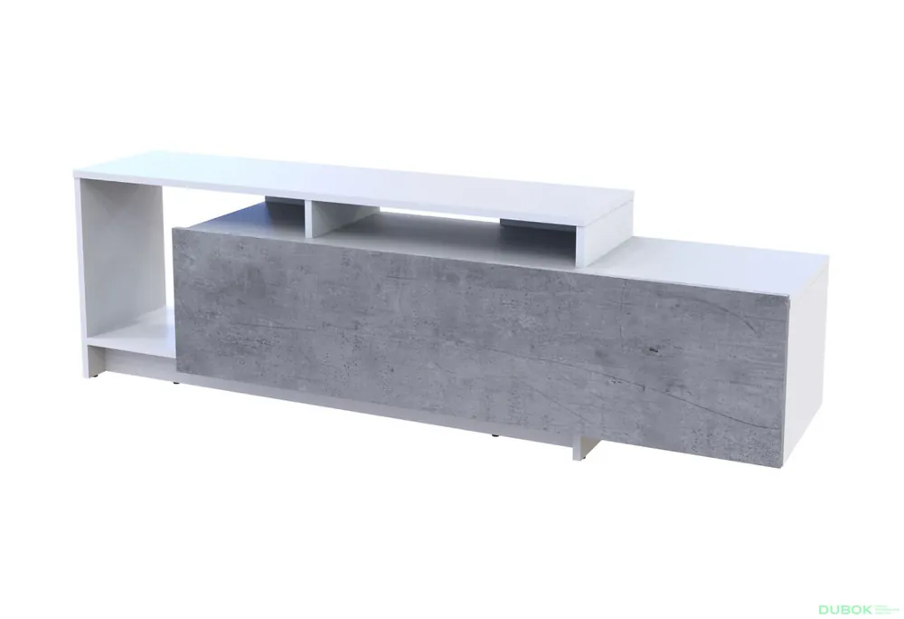 Aktuální TV stolek U2 bílý / beton dřevotříska 160x38x48