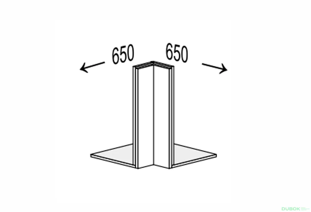 Levný Vrchní roh 90°/360 antresol klamání Glory