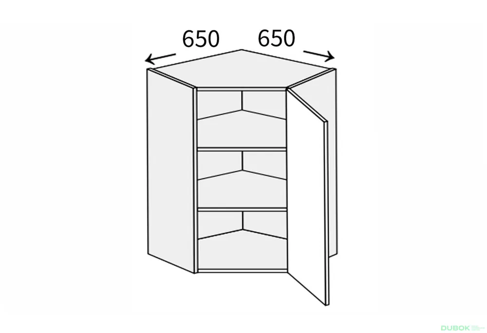Časově Omezené Vrchní roh V 45°/720 (650x650) 1dveře pravé Millenium