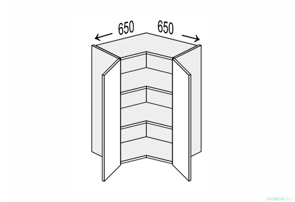 Koupit Online Vrchní roh V 90°/720 2dv Pro Blum Millenium Premium