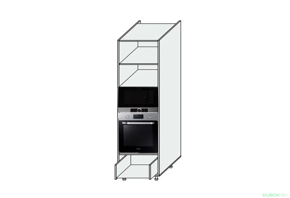 Korpus Penál 60PDM 1šx Trouba+Mikrovlnka Pro Blum+Hettich 2140mm Cenový Hit