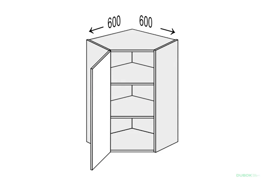 Vrchní roh 45°/720 (600x600) 1dv. Vintage Levný