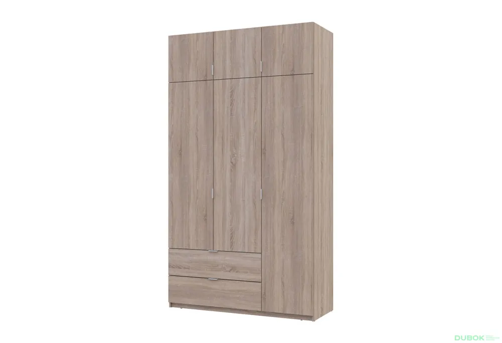 Autentický Skříň čtyřdveřová Lukas 135 cm dub sonoma