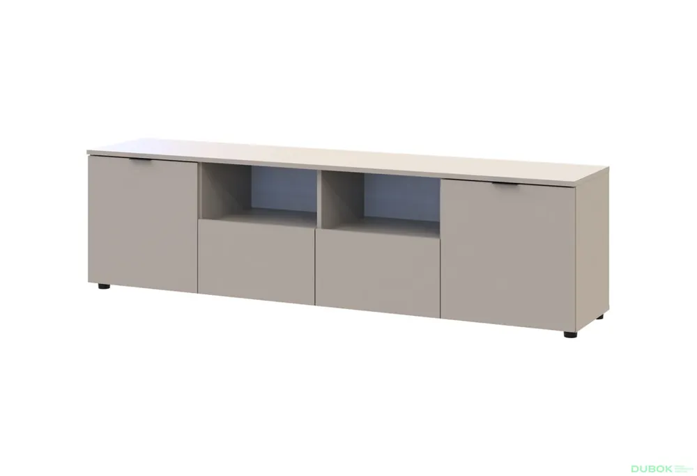 Must-Have TV stolek s dvířky a zásuvkami Ron 4 180 cm kašmír
