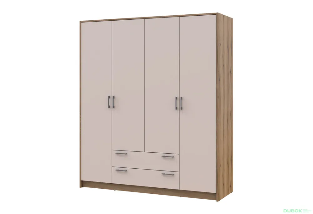 Jen Po Omezenou Doba Skříň Rondi 4D dub artisan / kašmír 160x52x195