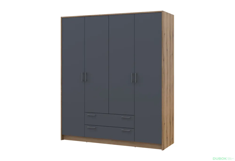 Must-Have Skříň Rondi 4D dub artisan / grafit 160x52x195