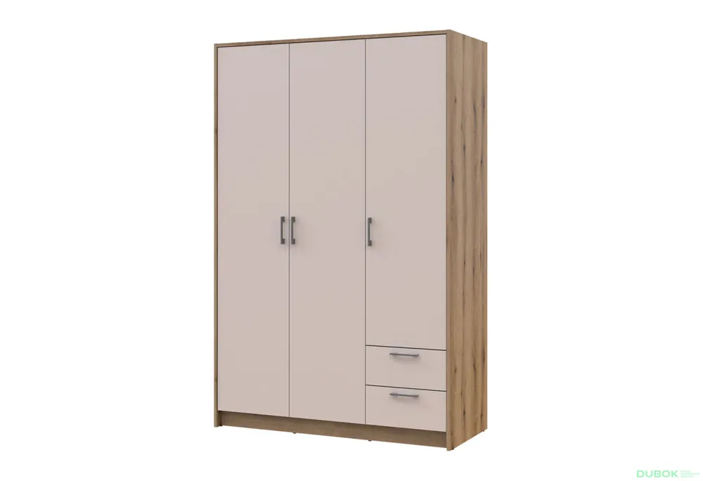 Skříň Rondi 3D dub artisan / kašmír 121x52x195 Bezpečná Platba