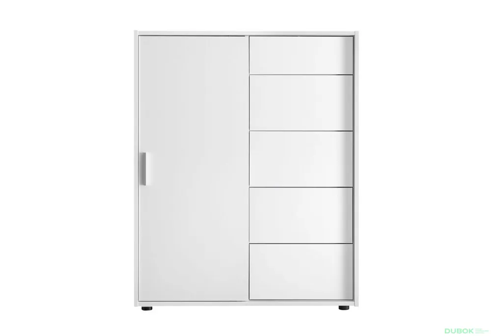 Komoda 1dv 5šx (Bílá) Case Finální Výprodej