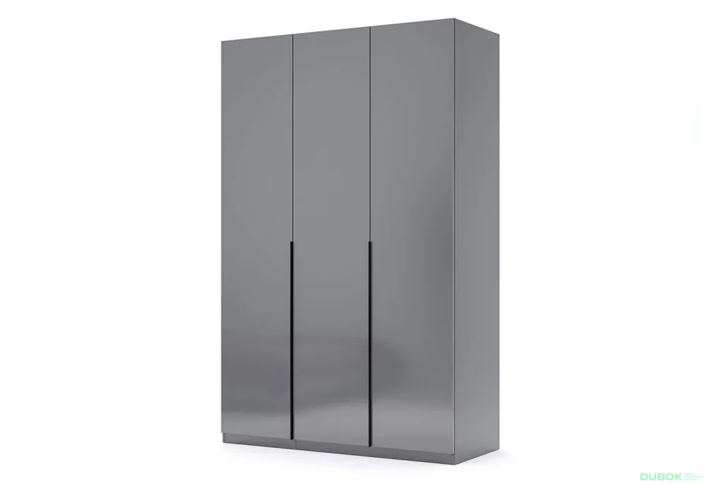 Skříň 3dv bez zrcadel Mat antracit / mat grafit Teo Tovární Cena