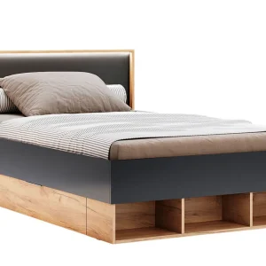 Akce Postel Junior 1,4x2,0 s šuplíky Lava / dub kraft Luna