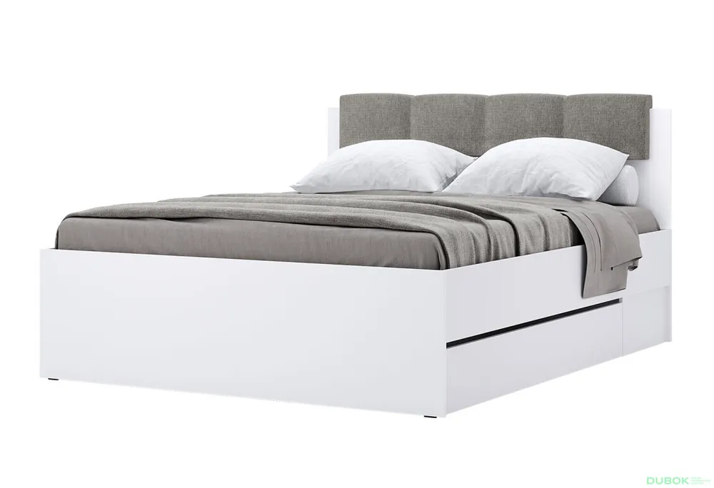 Postel 1.6x2.0 s šuplíky bez rámu + Možnost Měkká Část Super Mat Bílá Tibo Must-Have