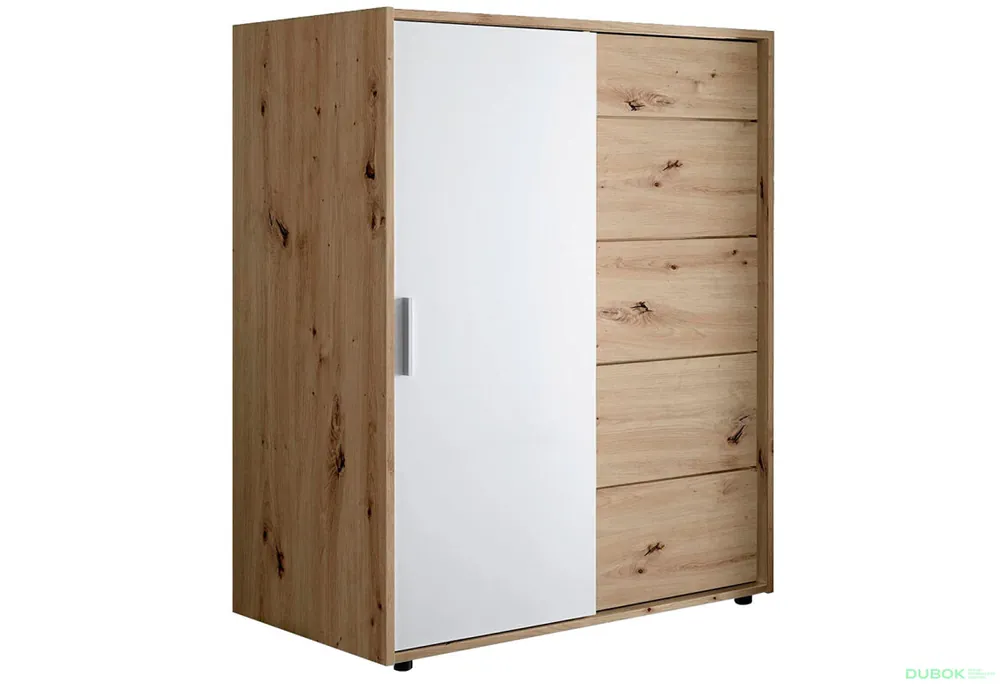 Oblíbený Komoda 1dv 5šx (Bílá / Dub artisan) Case