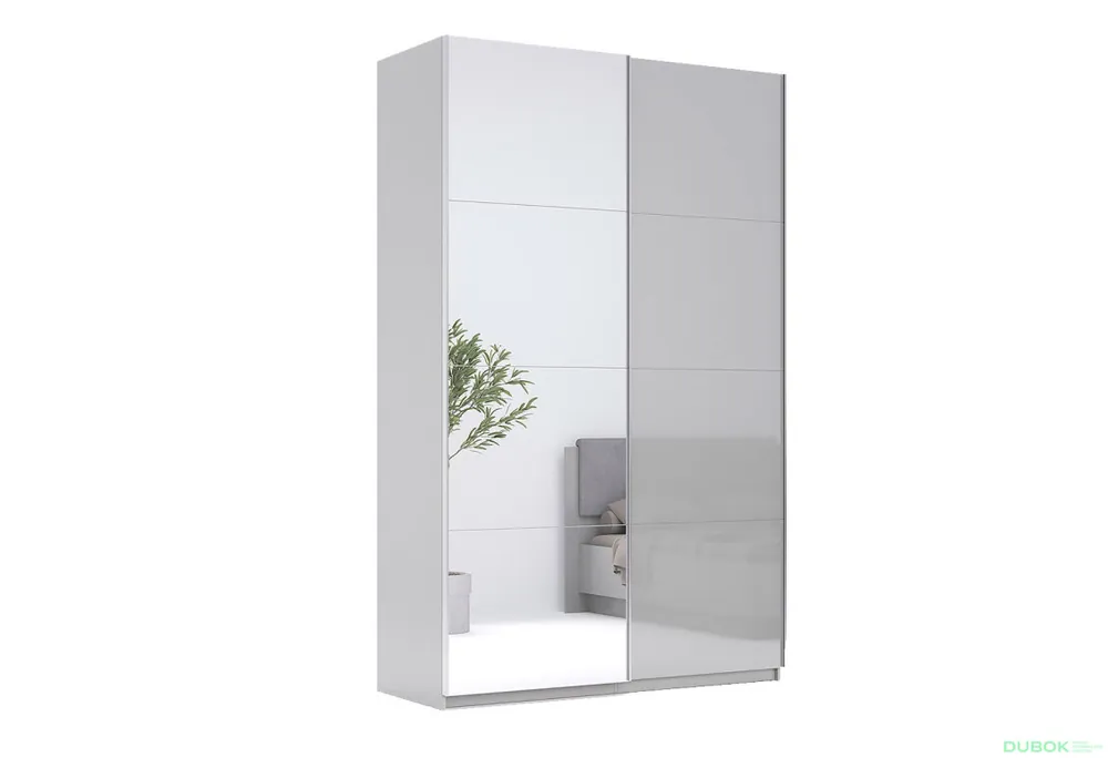 Tovární Cena Skříň s posuvnými dveřmi 1,5x2,4 m lesklá / zrcadlo Megy