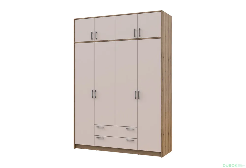 Top Prodej Skříň Rondi 4 z dřevotřísky s horním úložným prostorem artisan dub / kašmír 160x52x236 cm