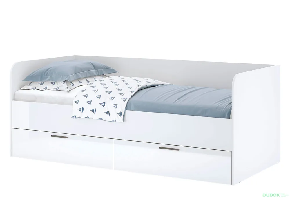 Horká Nabídka Postel 0,9x2,0 s rámem bílý lesk Happy