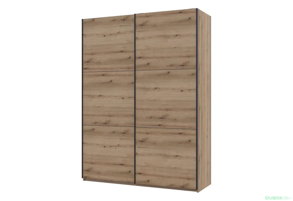 Skříň s posuvnými dveřmi G-Caiser 2dveřová, DTD, 180 cm, dub evoke Originální