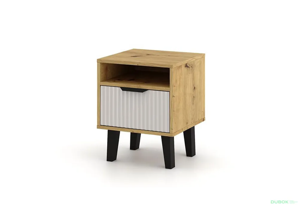 Expresní Doručení Noční stolek Borg Duo 1S dub artisan / kašmír