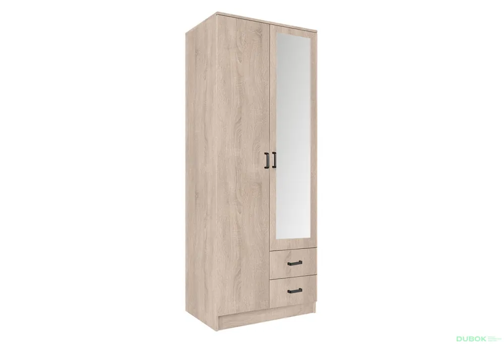 Skříň se zrcadlem 2D2S dub sonoma Kami Must-Have