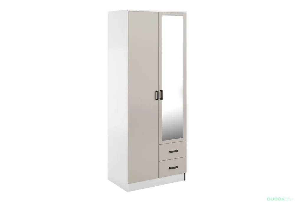 Koupit Online Skříň se zrcadlem 2D2S bílá / kašmír Kami