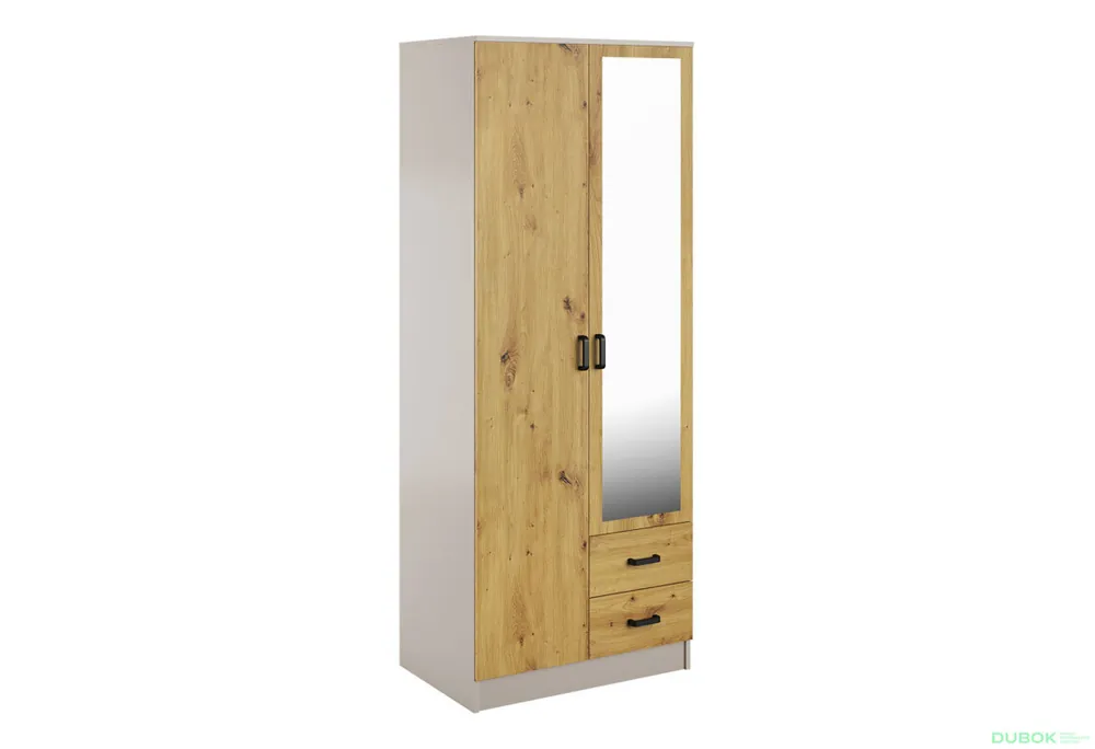 Skříň se zrcadlem 2D2S kašmír / dub artisan Kami Objednat Nyní