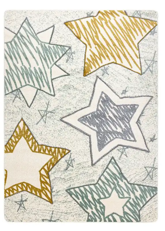 Dětský kusový koberec Petit Stars green Levný