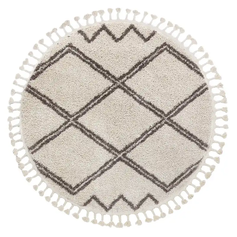 Hit Sezóny Kusový koberec Berber Asila cream and brown kruh