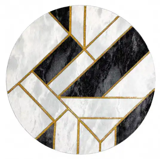 Kusový koberec Emerald 1015 black and gold kruh Značkový