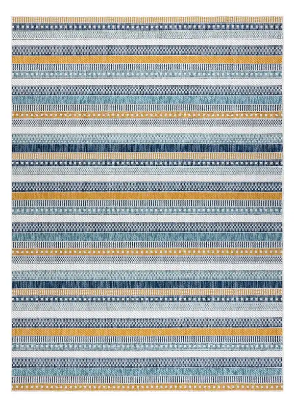 Bezpečná Platba Kusový koberec Cooper Sisal Stripes 22238 ecru/navy – na ven i na doma