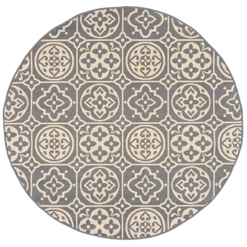 Dokud Zásoby Vydrží Kusový koberec Florence Alfresco Tile Grey kruh – na ven i na doma
